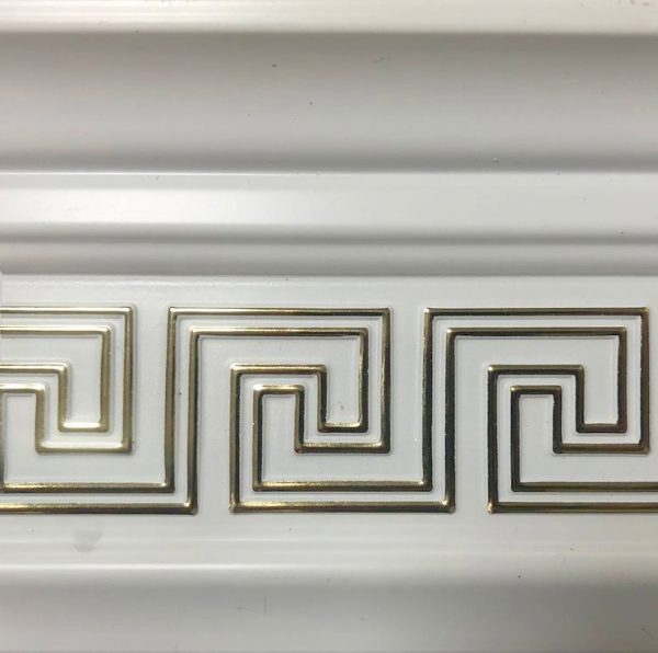 Багетный карниз "Versace" с фурнитурой, 2 ряд, Белое золото