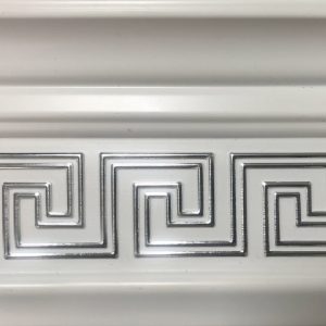 Багетный карниз "Versace" с фурнитурой, 2 ряд, Белое серебро