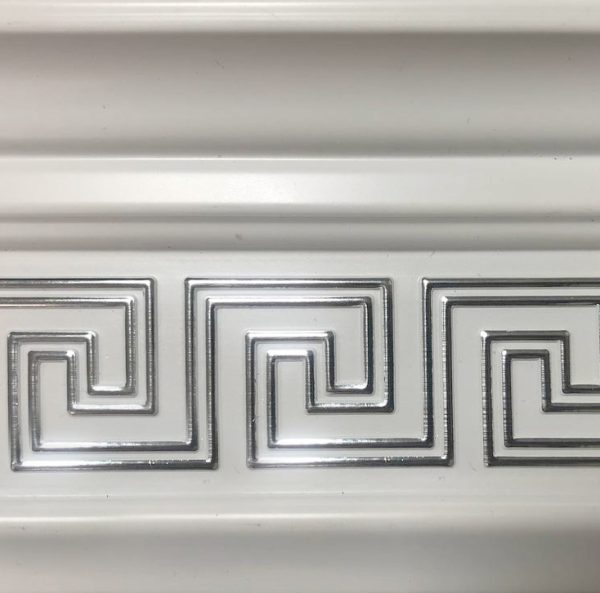 Багетный карниз "Versace" с фурнитурой, 2 ряд, Белое серебро