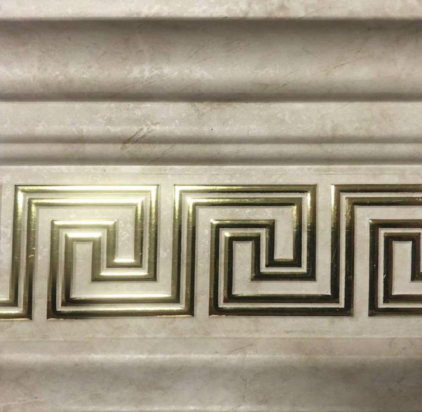 Багетный карниз "Versace" с фурнитурой, 2 ряд, Бежевое золото