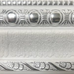 Багетный карниз "Олива" с фурнитурой , 2 ряд, Белое серебро