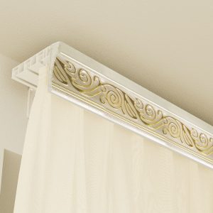 Багетный карниз "Ажур" с фурнитурой, Молочный