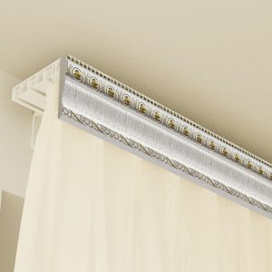 Багетный карниз "Олива" с фурнитурой, Белое золото