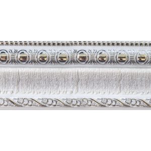 Багетный карниз "Олива" с фурнитурой, Белое серебро