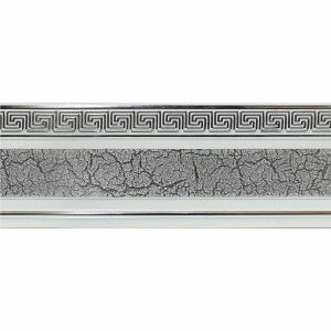 Планка декоративная, "VERSACE LUX", Белый с серебром