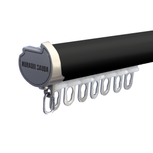 Карниз с заглушкой "ZEREK", с фурнитурой, черный